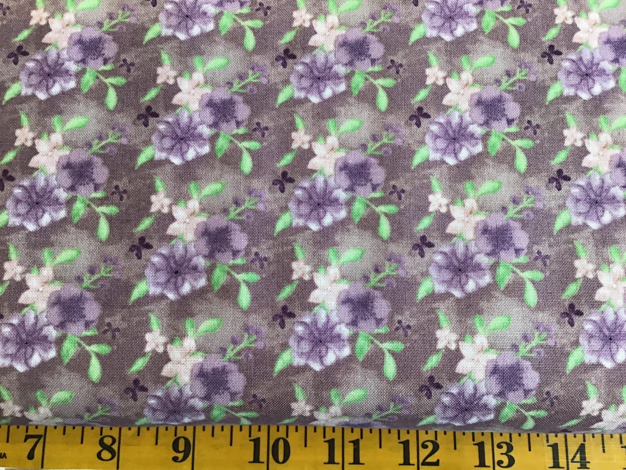 FF167 WATERCOLOUR FLORAL Lilac on Purple FF167 WATERCOLOUR FLORAL Lilac on Purple