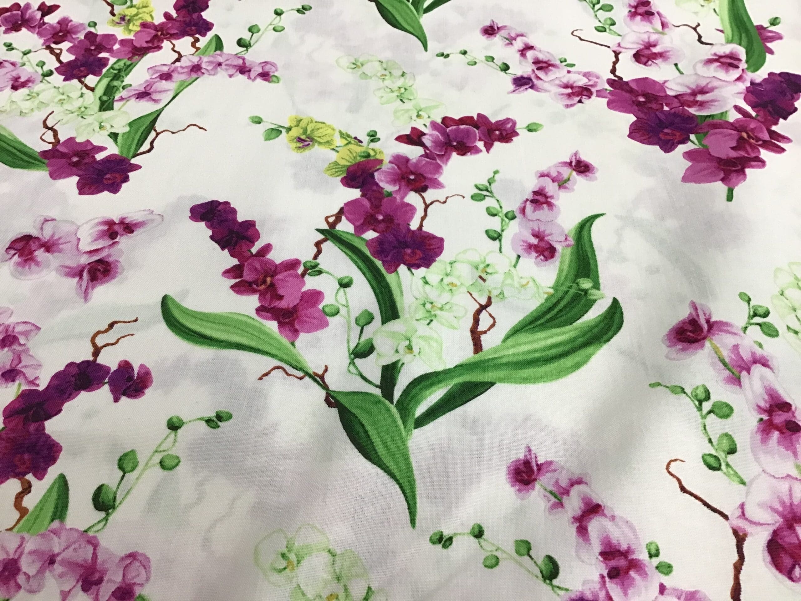 Orchid Fancy CWY29461 Purple pink on white by Clothworks Orchid Fancy CWY29461 Purple pink on white by Clothworks