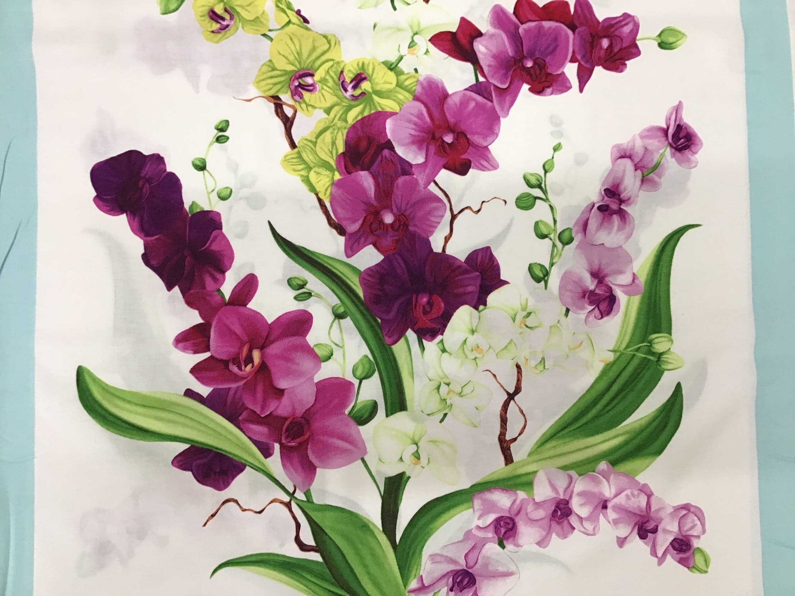 Orchid Fancy CWY29451 60cm Square Panel Purple, pink, white, green by Clothworks Orchid Fancy CWY29451 60cm Square Panel Purple, pink, white, green by Clothworks