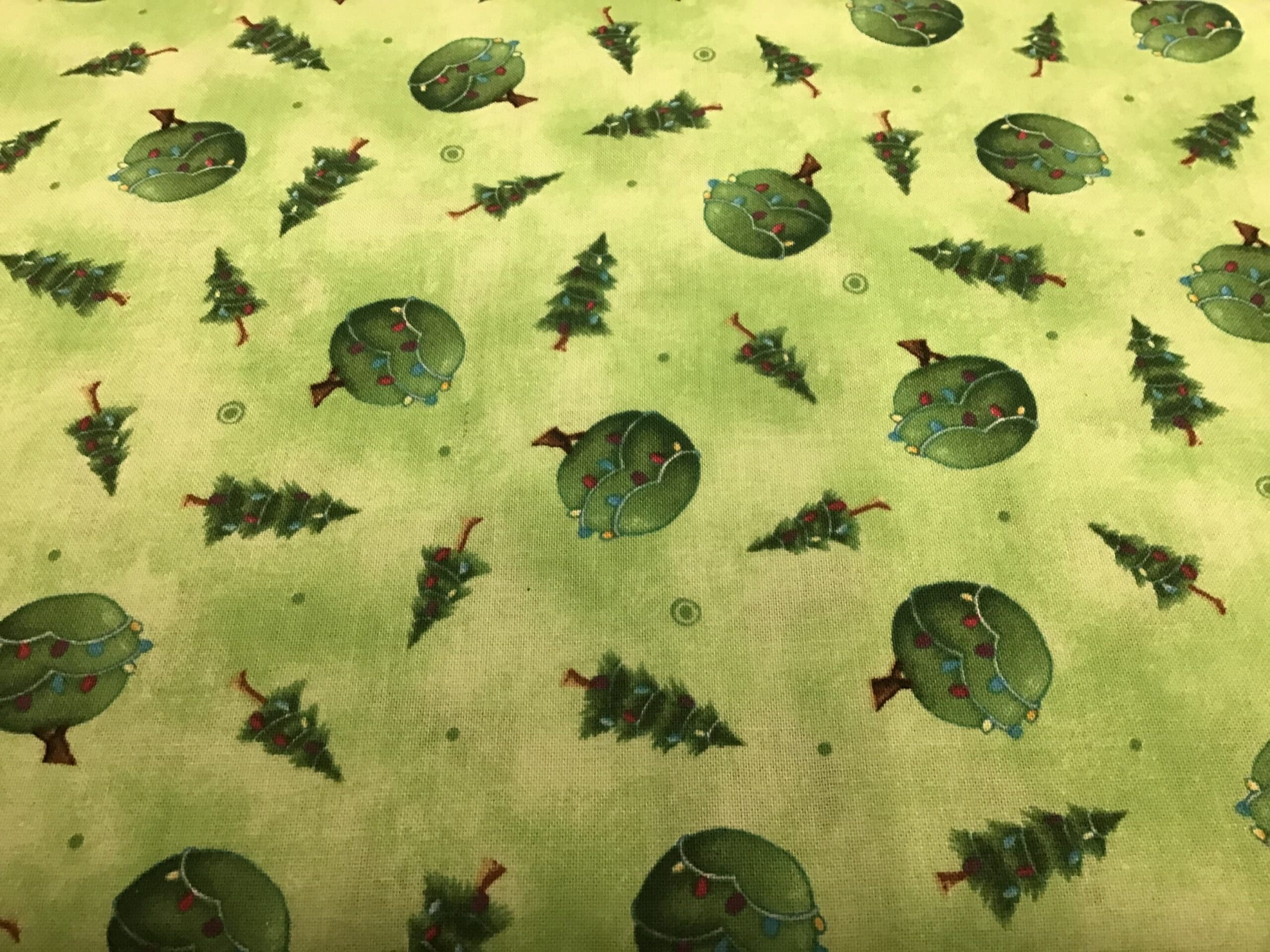 CHRISTMAS TREES BY STACEY YACULA Green Fabric CHRISTMAS TREES BY STACEY YACULA Green Fabric