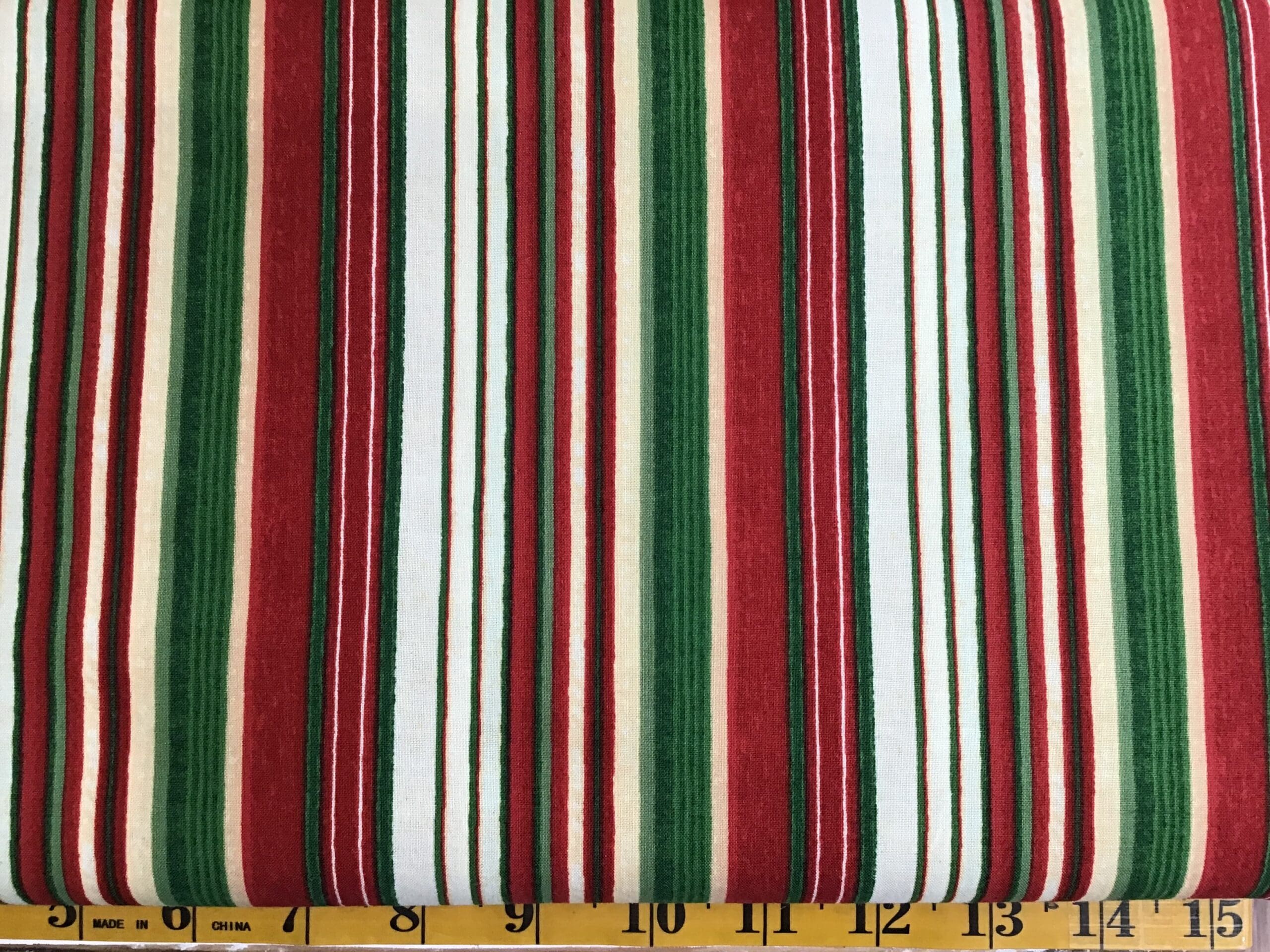 BELIEVE IN THE SEASON Stripe by Clothworks Red Green Cream BELIEVE IN THE SEASON Stripe by Clothworks Red Green Cream
