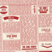 Branded 578021 Cream Apple Red by Moda fabric Branded 578021 Cream Apple Red by Moda fabric
