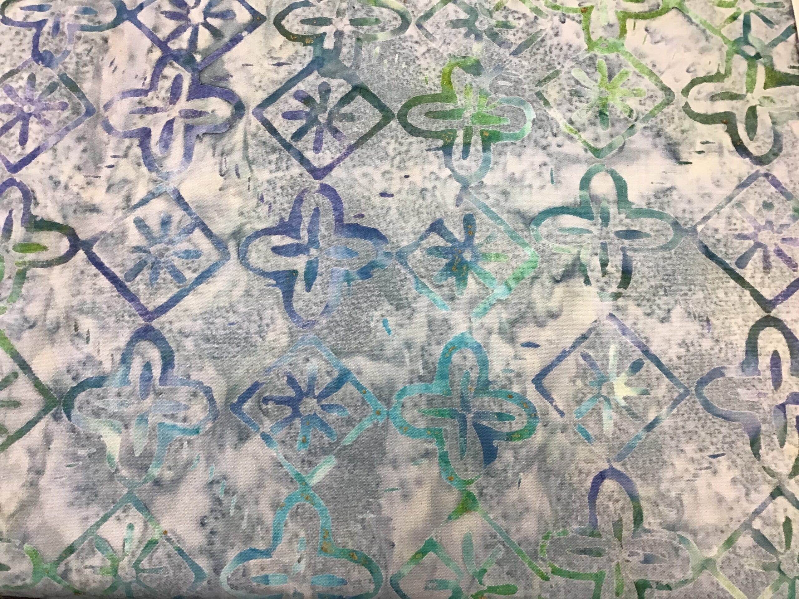 Textile Merchant Batik 30 Blue Green geometric hand dyed fabric Textile Merchant Batik 30 Blue Green geometric hand dyed fabric