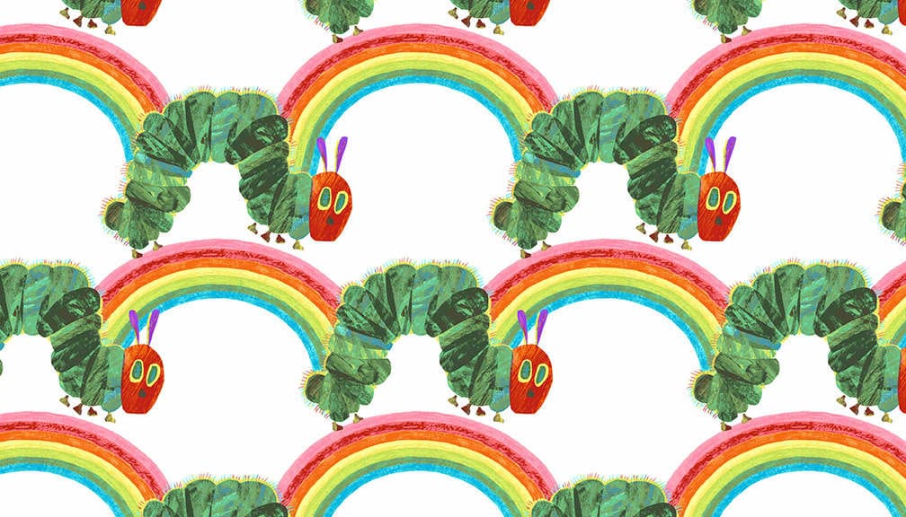 Hungry Caterpillar 29200L Rainbow small multi fabric by Makower Hungry Caterpillar 29200L Rainbow small multi fabric by Makower