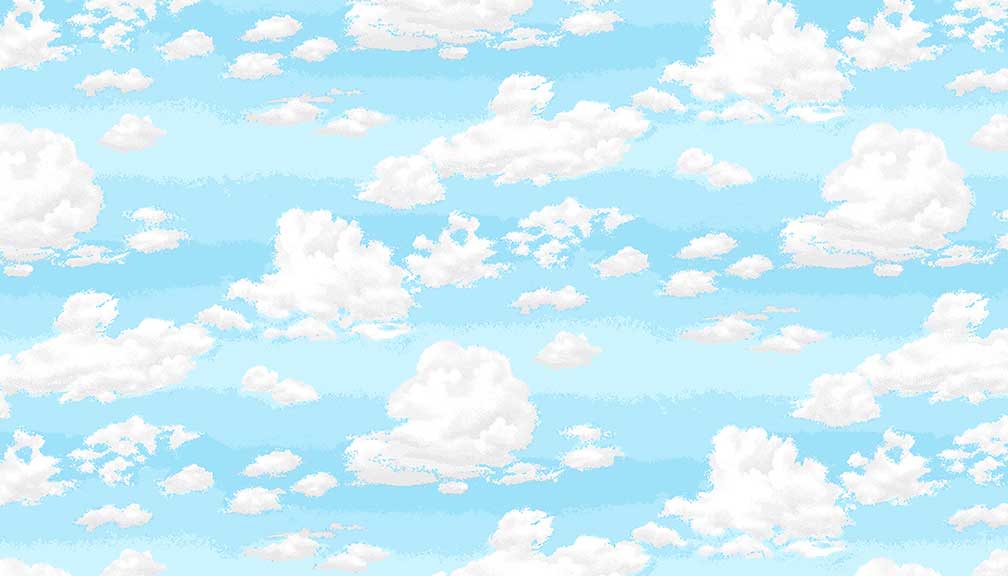 Landscapes 1367B2 – Sky with Clouds Blue White fabric by Makower Landscapes 1367b2 – Sky With Clouds Blue White Fabric By Makower