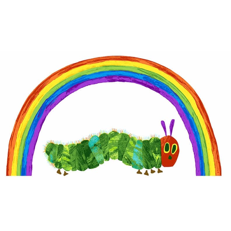Hungry Caterpillar 29597L Panel 60cm (23.3″) White by Makower fabrics. Price per Panel HUNGRY CATERPILLAR