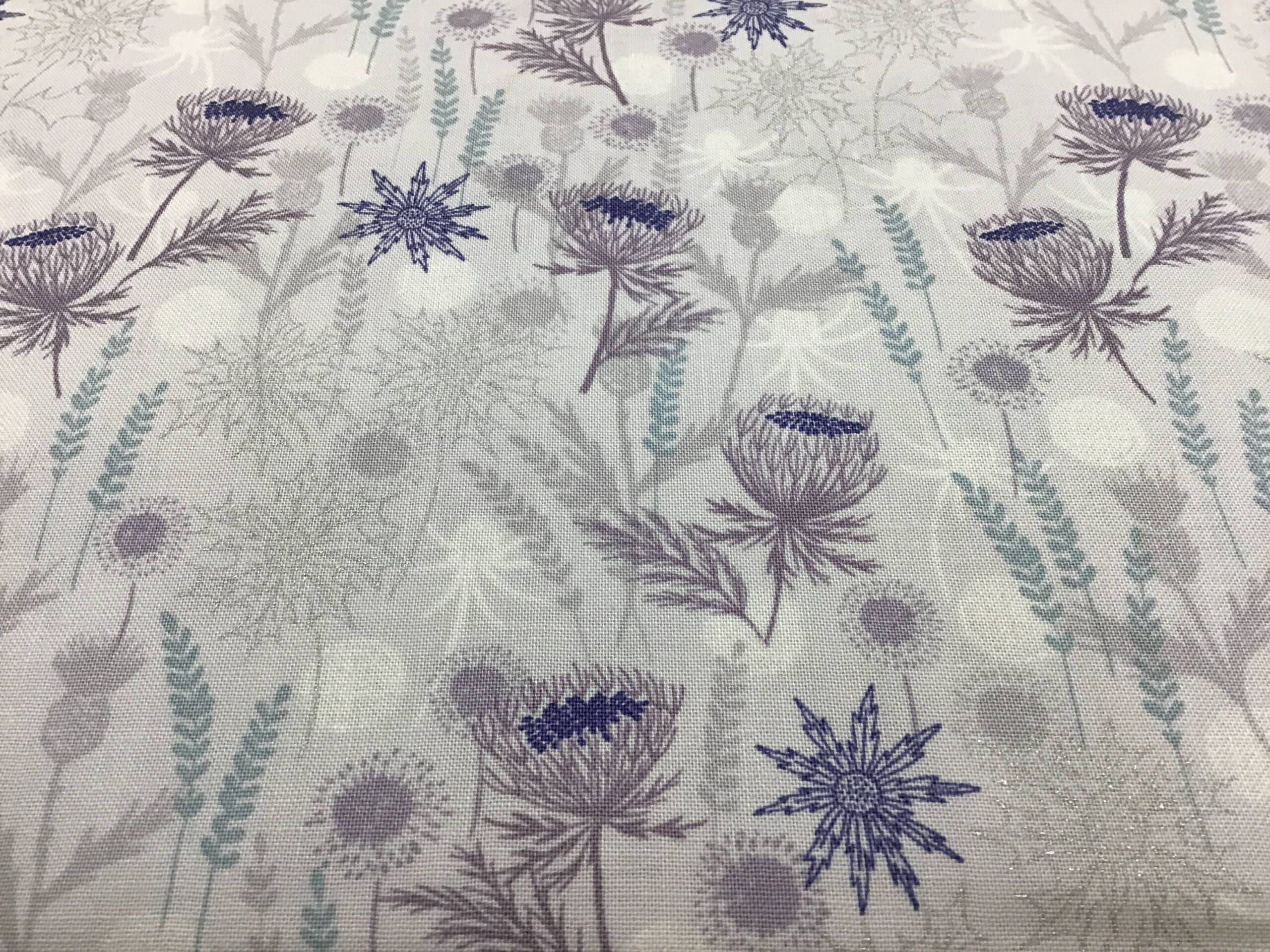 Iona Thistle A4821 Grey lilac fabric by Lewis & Irene Iona Thistle A4821 Grey Lilac Fabric By Lewis & Irene