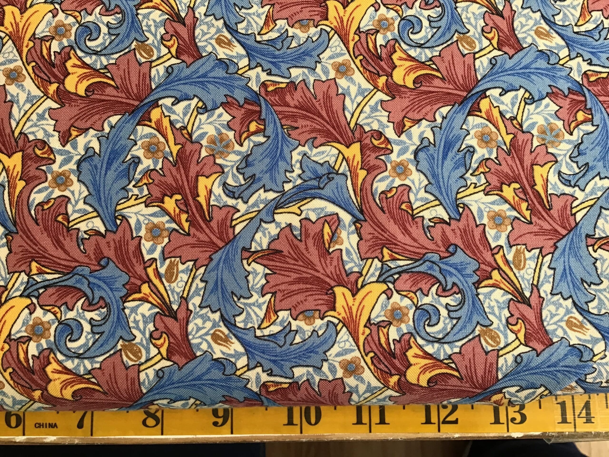 F751 WILLIAM MORRIS Designs Red Blue Yellow F751 WILLIAM MORRIS Designs Red Blue Yellow