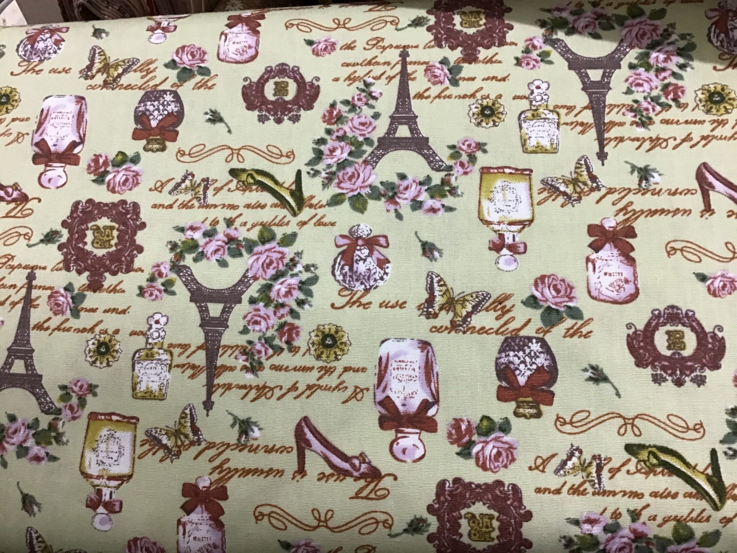 PARIS PETIT ROSE GREEN fabric PARIS PETIT ROSE GREEN fabric