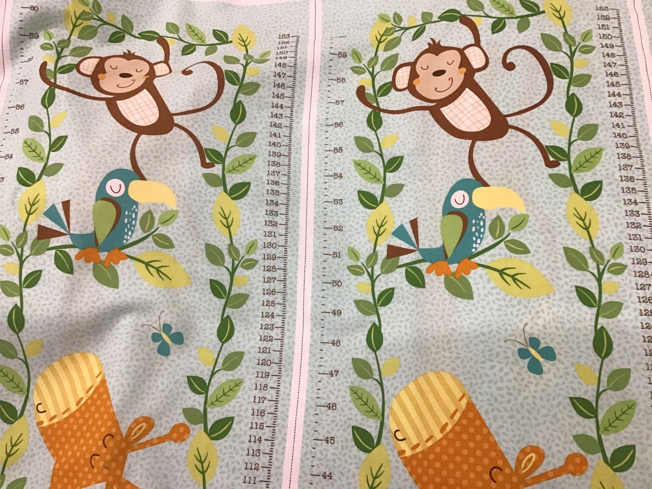 JUNGLE FRIENDS Height chart Panel. 30cm wide price per panel JUNGLE FRIENDS Height chart Panel. 30cm wide price per panel