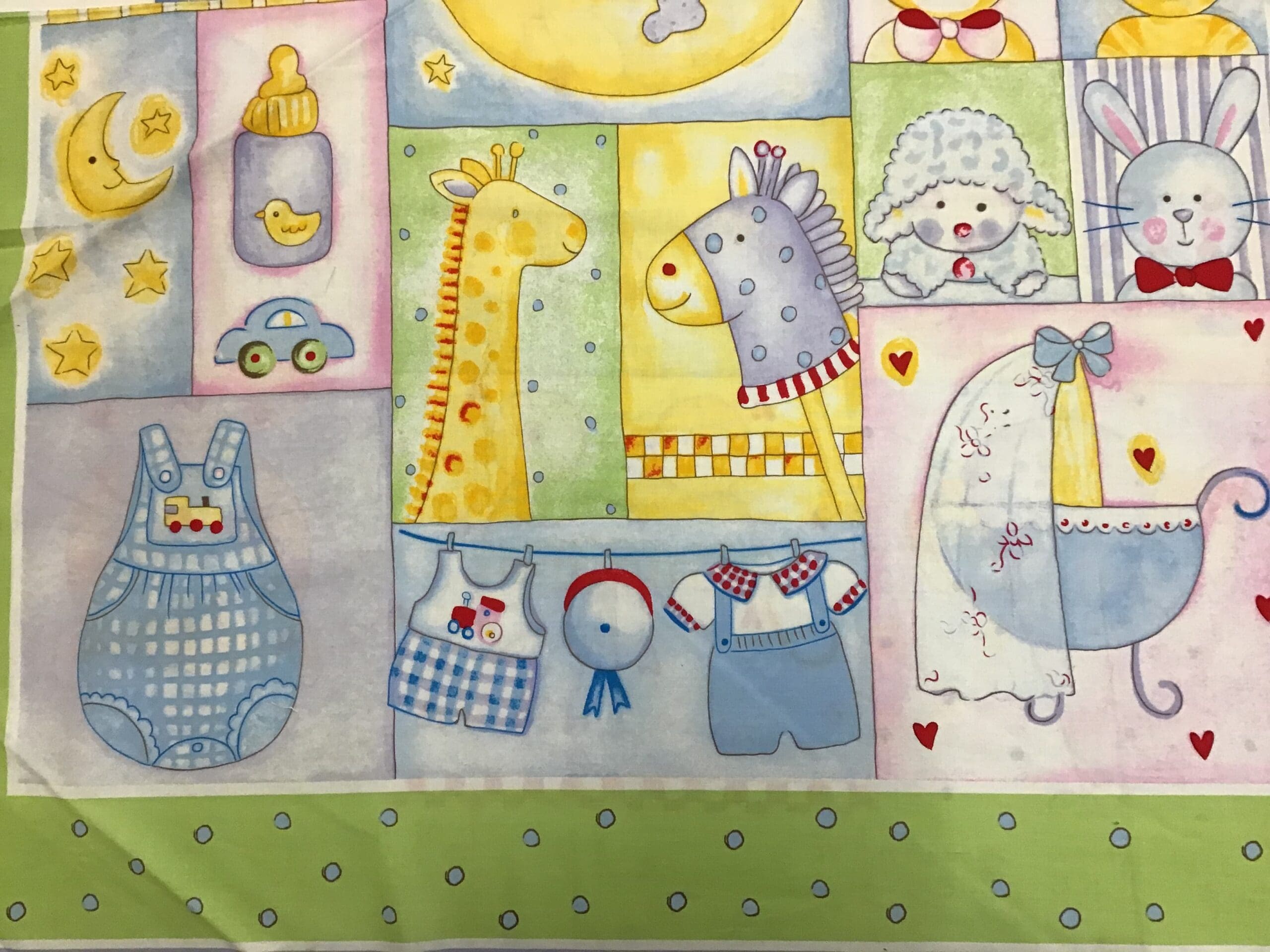 BABY MOON 90cm cot panel multi pastels BABY MOON 90cm cot panel multi pastels