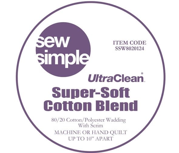 Sew Simple wadding 124” wide 80/20 Sew Simple Wadding 124” Wide 80/20