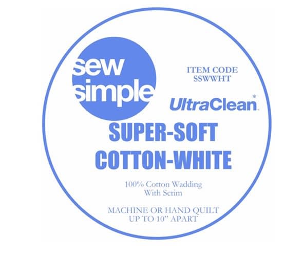 Sew Simple 100% Cotton WHITE wadding 90″ wide Sew Simple 100% Cotton WHITE wadding 90" wide