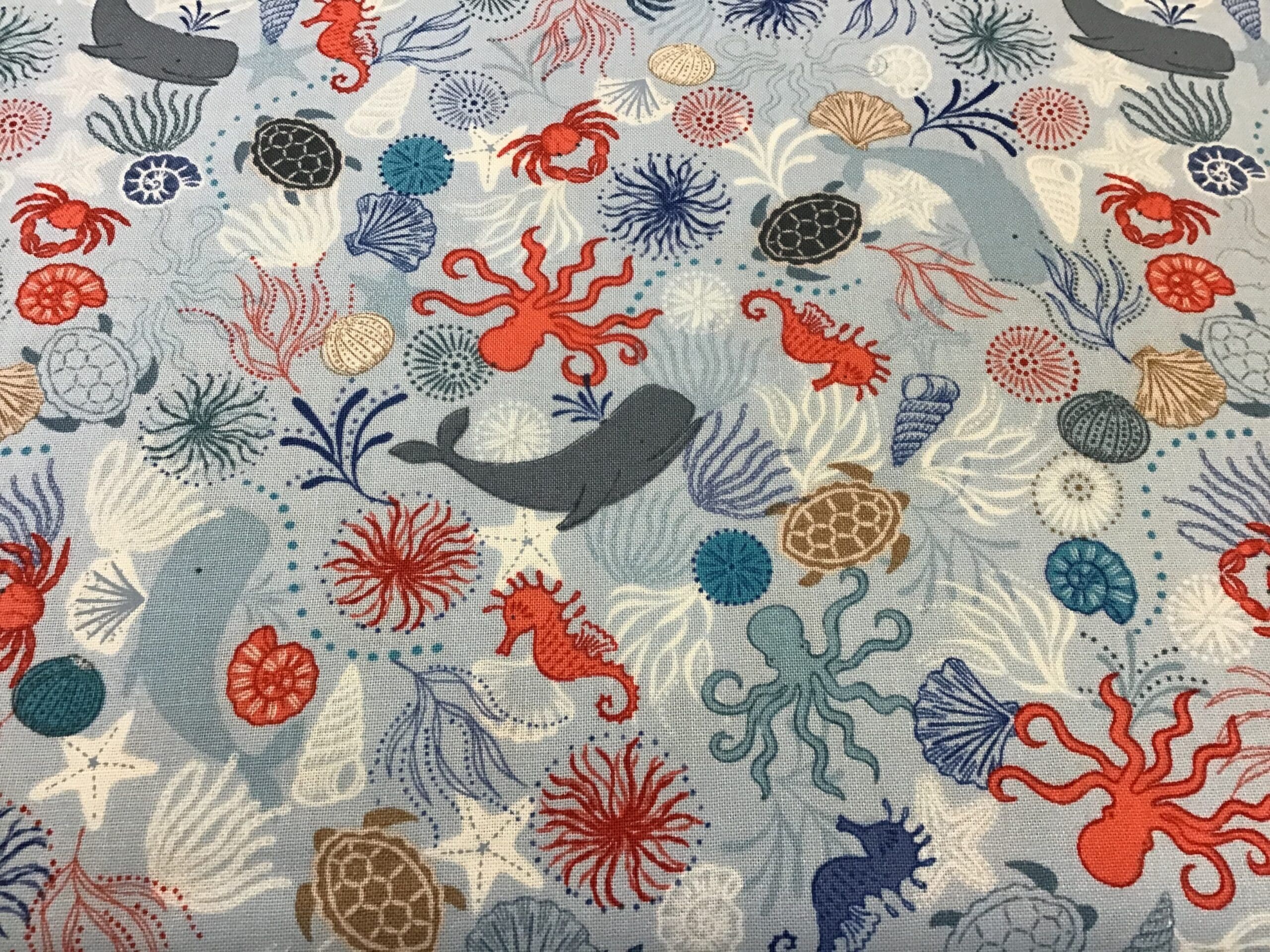 Thalassophile Under the Sea A4631 Pale Blue fabric by Lewis and Irene thalassophile under the sea a4631 pale blue fabric by lewis and irene