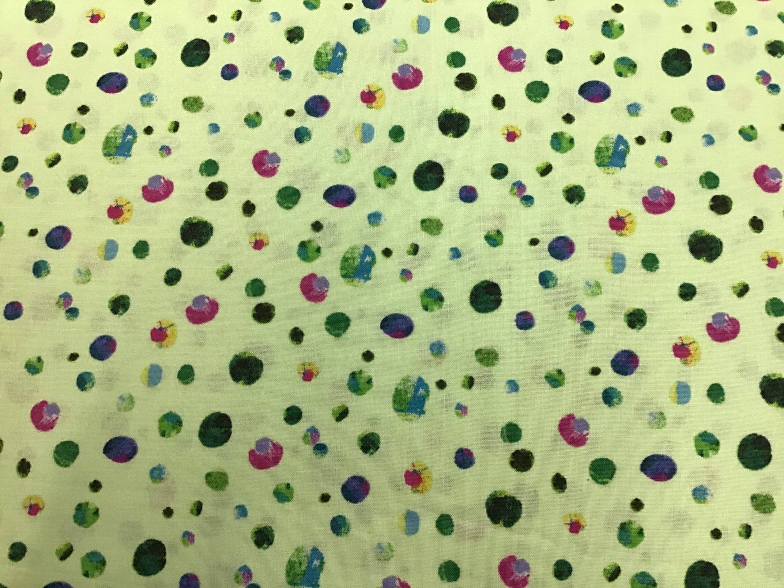 Spots Y2811 Green Purple on lime by Clothworks fabric Spots Y2811 Green Purple on lime by Clothworks fabric