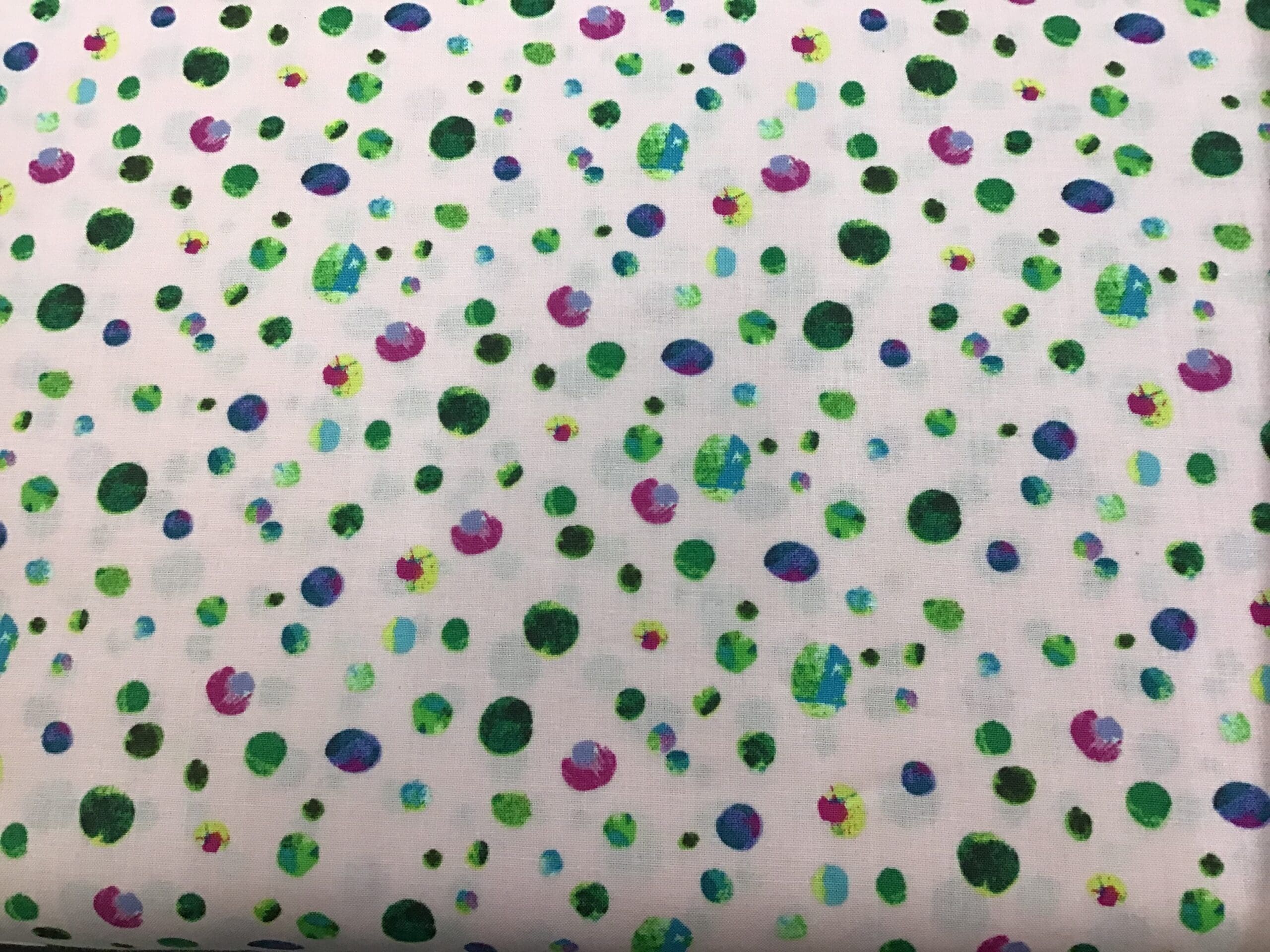 Spots Y2811 Multi Gren on Pink by Clothworks Spots Y2811 Multi Gren on Pink by Clothworks