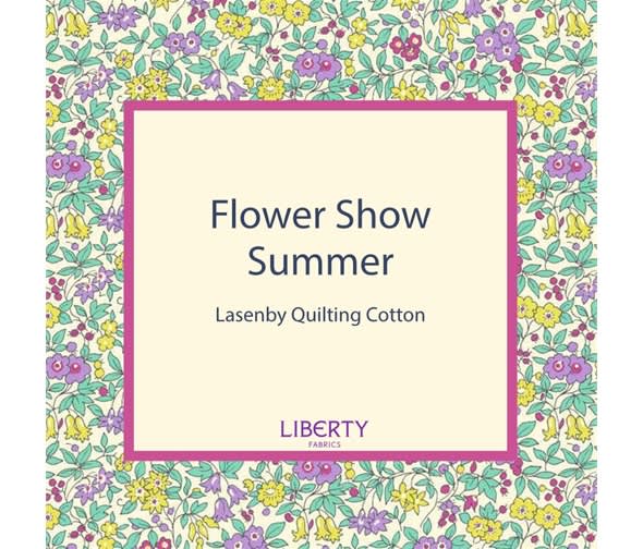 Liberty Flower Show 19C Emily Silhouette Flower Blue Fabric liberty flower show 19c emily silhouette flower blue fabric
