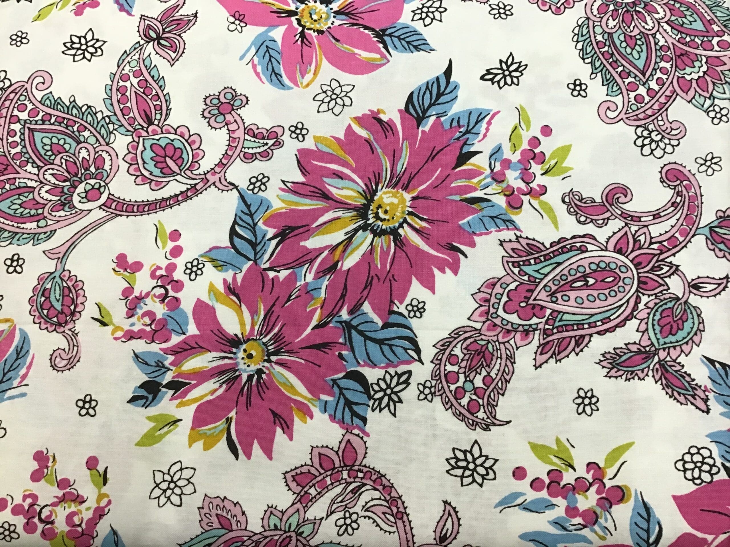 Cassandra Paisley Y2616 Raspberry Pink Aqua by Clothworks fabric Cassandra Paisley Y2616 Raspberry Pink Aqua by Clothworks fabric