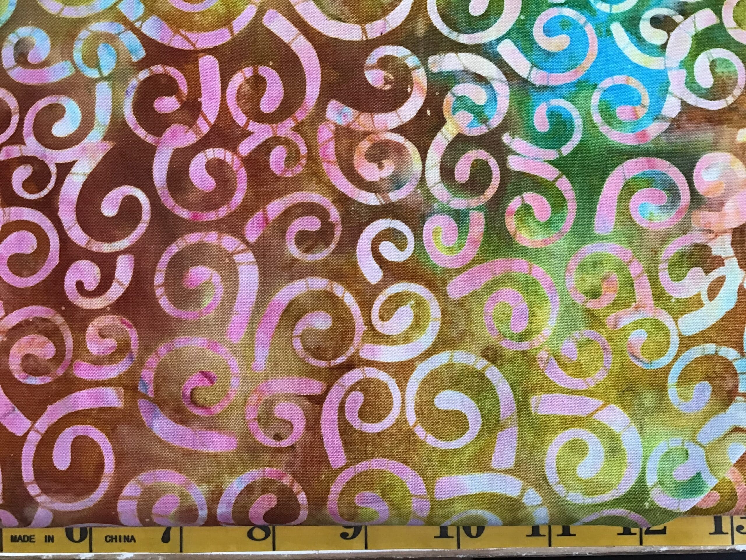 Spiral Batik pink green Blue Brown spiral batik pink green blue brown