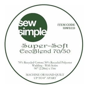 Sew Simple Wadding 90″ 70/30 Cotton/Polyester sew simple wadding 90″ 70/30 cotton/polyester