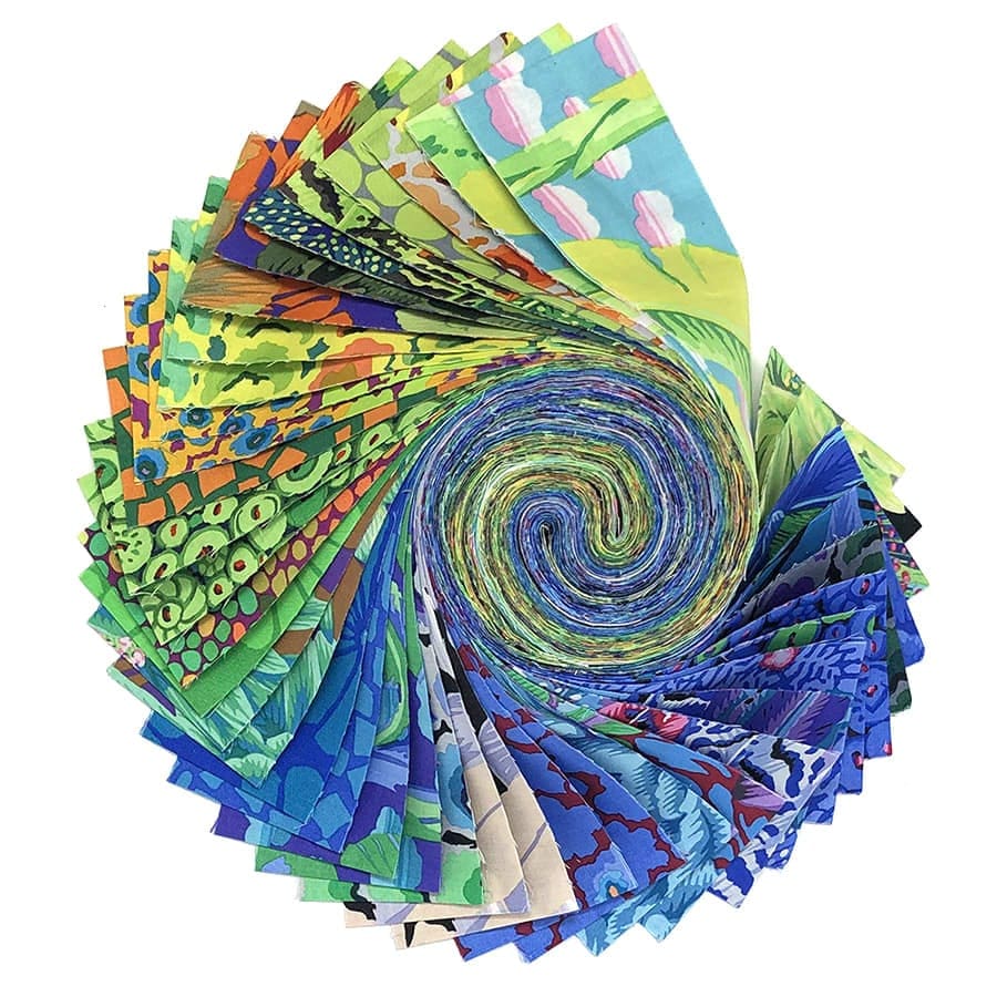 Kaffe Fassett FB4DRGPfeb21 Cool Design roll, green purple fabrics x40strips Kaffe Fassett FB4DRGPfeb21 Cool Design roll, green purple fabrics x40strips
