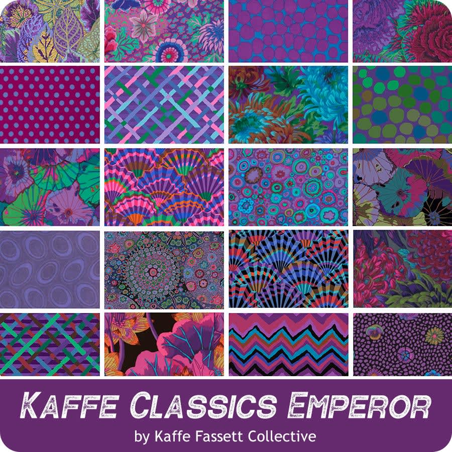 Kaffe Fassett FB4DRGP Emperor Design Roll, Purple green fabrics x 40 Strips Kaffe Fassett FB4DRGP Emperor Design Roll, Purple green fabrics x 40 Strips - Image 2