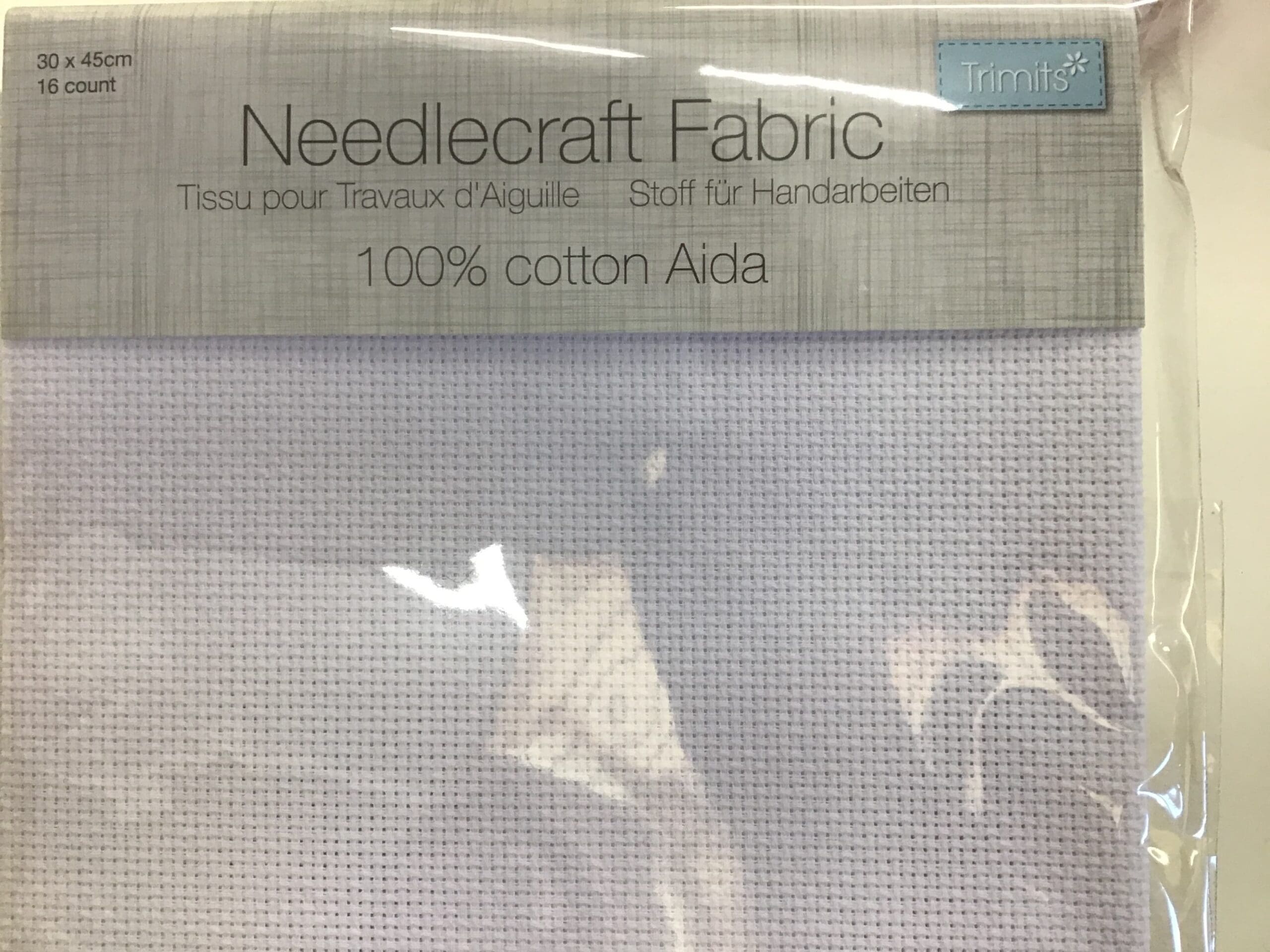 Aida 16 Count Cross Stitch fabric 30x45cm – White Cotton Aida 16 Count Cross Stitch fabric 30x45cm - White Cotton