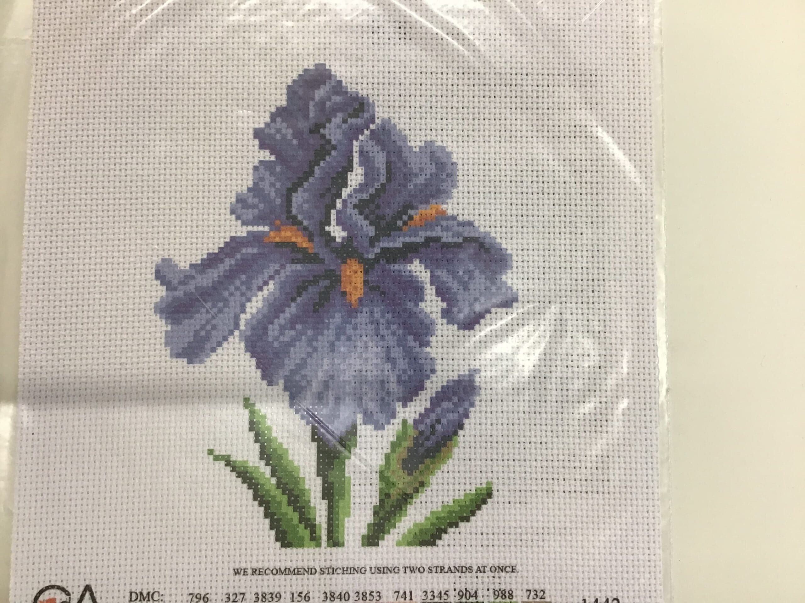 Iris Printed Cross stitch canvas 20x22cm by Collection D’art Iris Printed Cross stitch canvas 20x22cm by Collection D’art