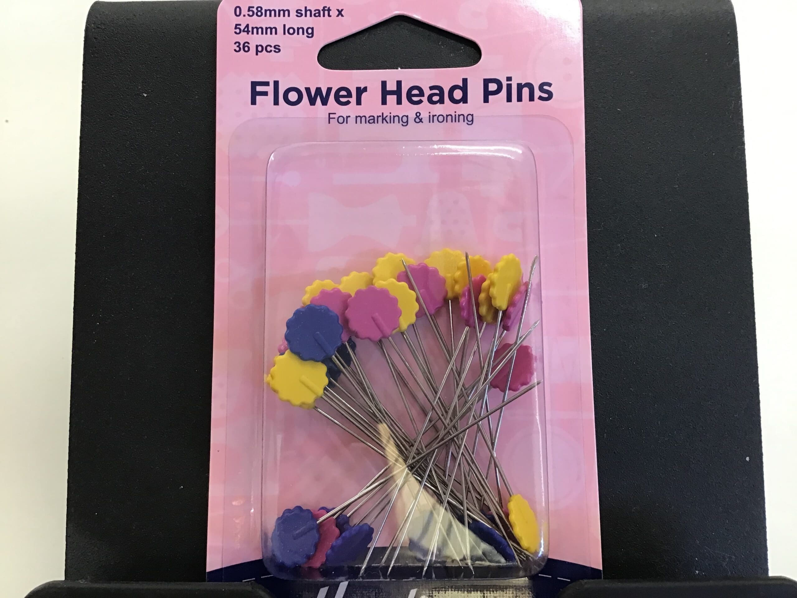 Flower/Flat Head Pins: Nickel – 54mm, 36 pieces Flower/Flat Head Pins: Nickel - 54mm, 36 pieces