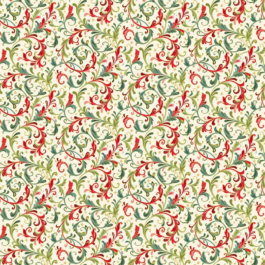 Christmas Classic 2373Q Red & Green Scroll by Makower fabrics Christmas Classic 2373Q Red & Green Scroll by Makower fabrics