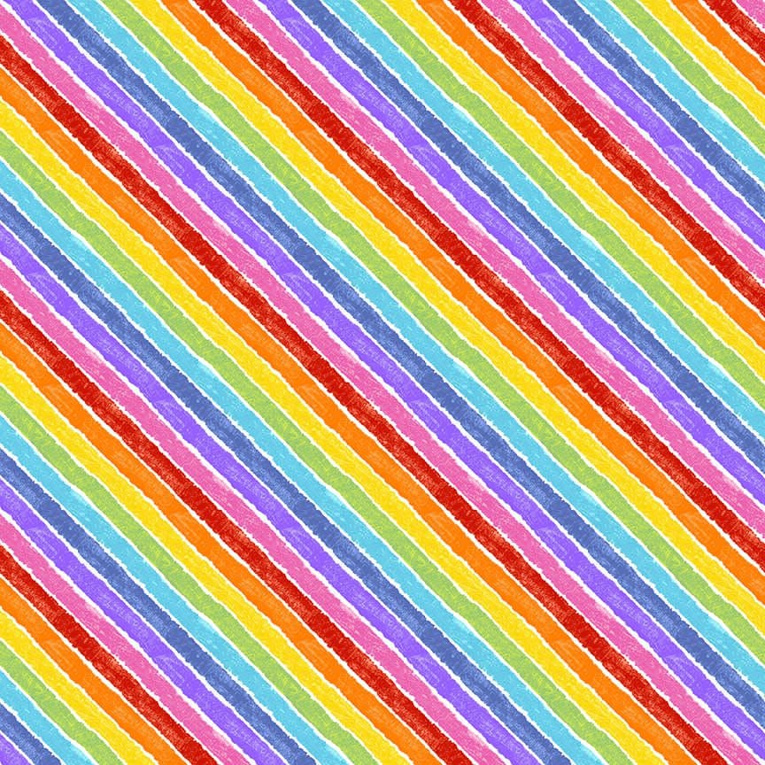 Hungry Caterpillar 9831L Rainbow Stripe fabric by Makower Hungry Caterpillar 9831L Rainbow Stripe fabric by Makower