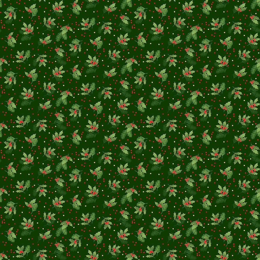 Classic Christmas 2377G Holly Bouquet Green by Makower fabrics Classic Christmas 2377G Holly Bouquet Green by Makower fabrics