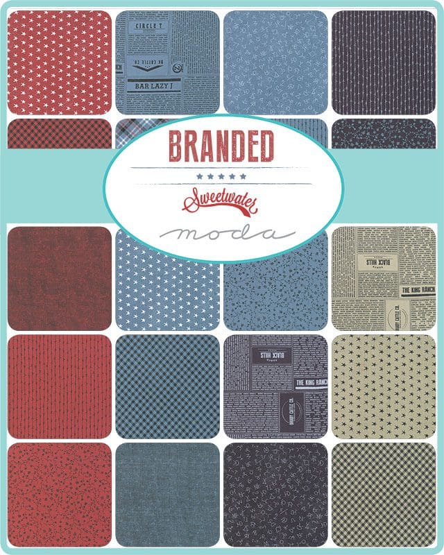 Branded 5″ Charm Pack Red White Blue by Sweetwater for Moda Branded 5" Charm Pack Red White Blue by Sweetwater for Moda - Image 2