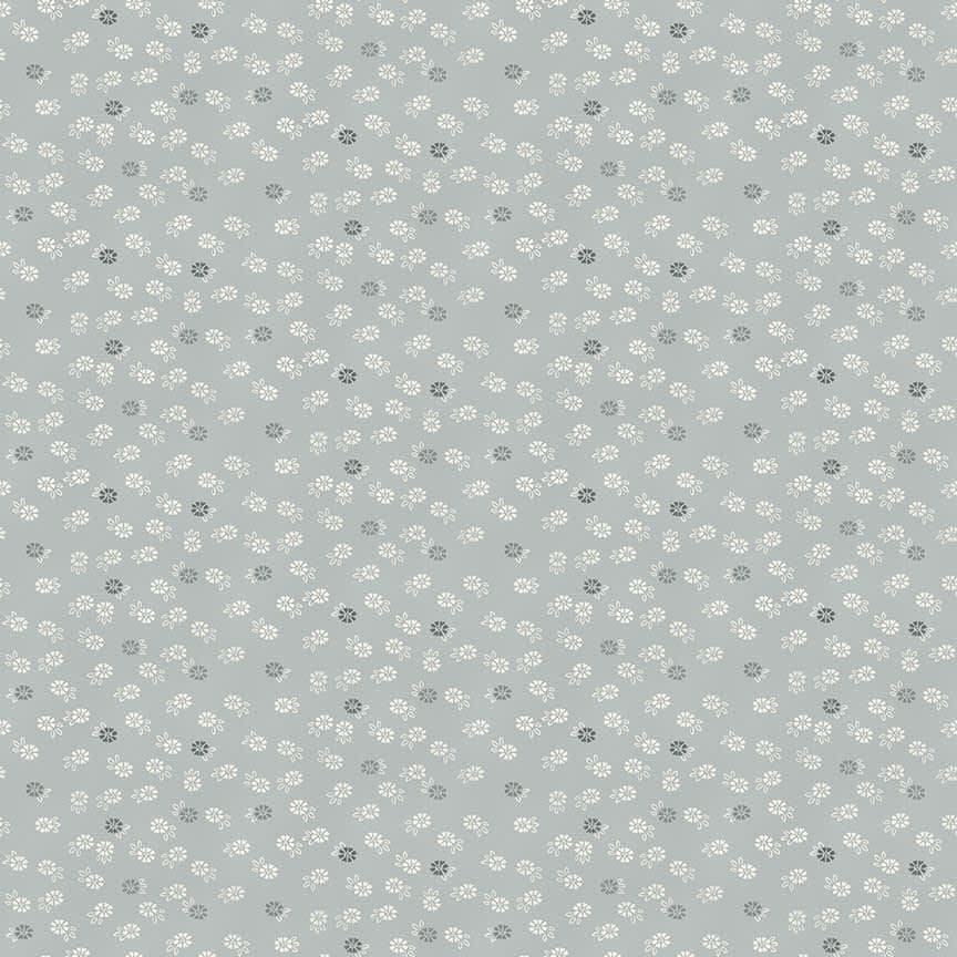 Tranquility 2413S Floret Silver grey fabric by Makower Tranquility 2413S Floret Silver grey fabric by Makower