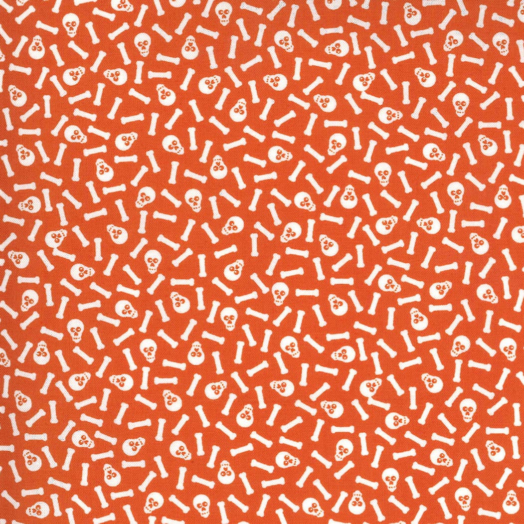 Midnight Magic II 2410512 White Skulls & Bones on Orange by April Rosenthal for Moda Fabric Midnight Magic II 2410512 White Skulls & Bones on Orange by April Rosenthal for Moda Fabric