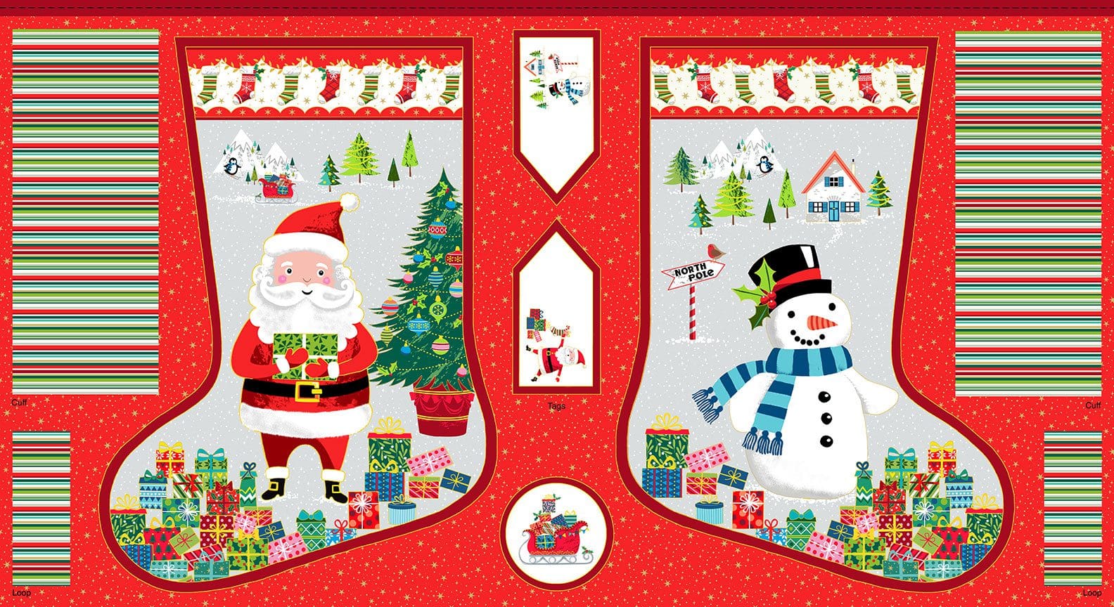 Santa Express 23881 Stocking Panel 60cm Santa Express 23881 Stocking Panel 60cm