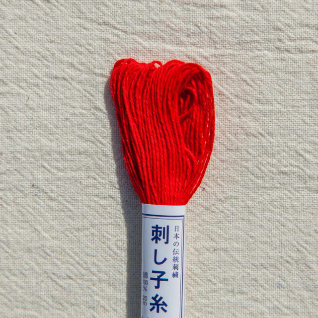 Japanese Sashiko Thread 20m Bright Red no. 15 Japanese Sashiko Thread 20m Bright Red no. 15