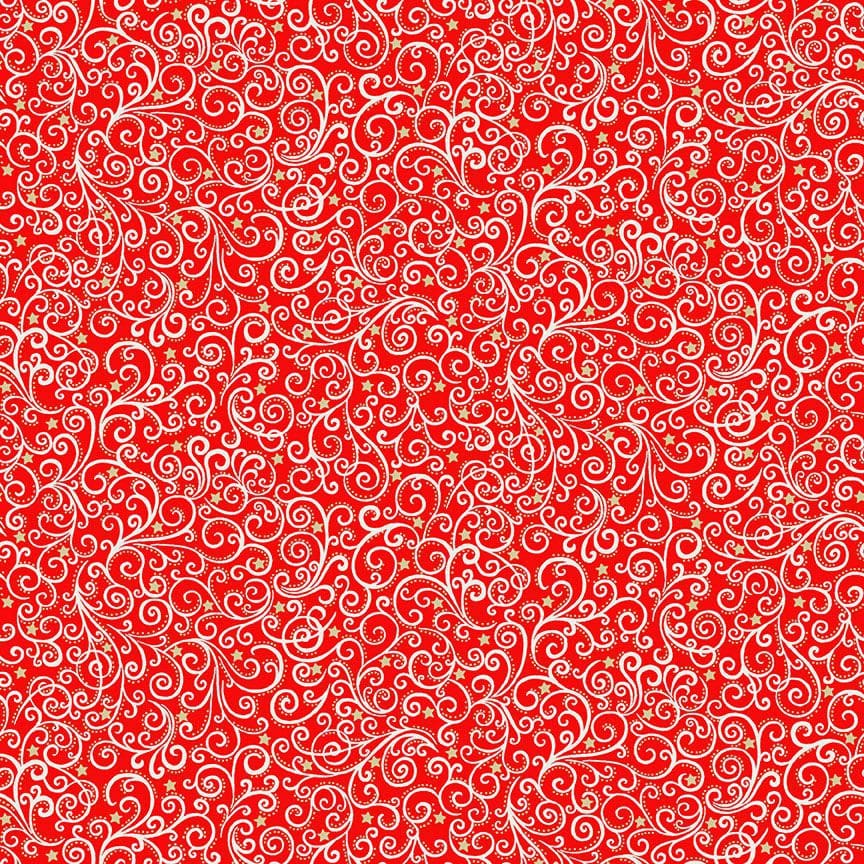 Scandi 2359R Scroll on Red by Makower fabrics Scandi 2359R Scroll on Red by Makower fabrics