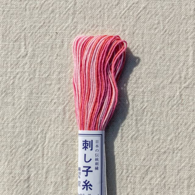 Japanese Sashiko thread 20m Pink variegated no. 53 Japanese Sashiko thread 20m Pink variegated no. 53
