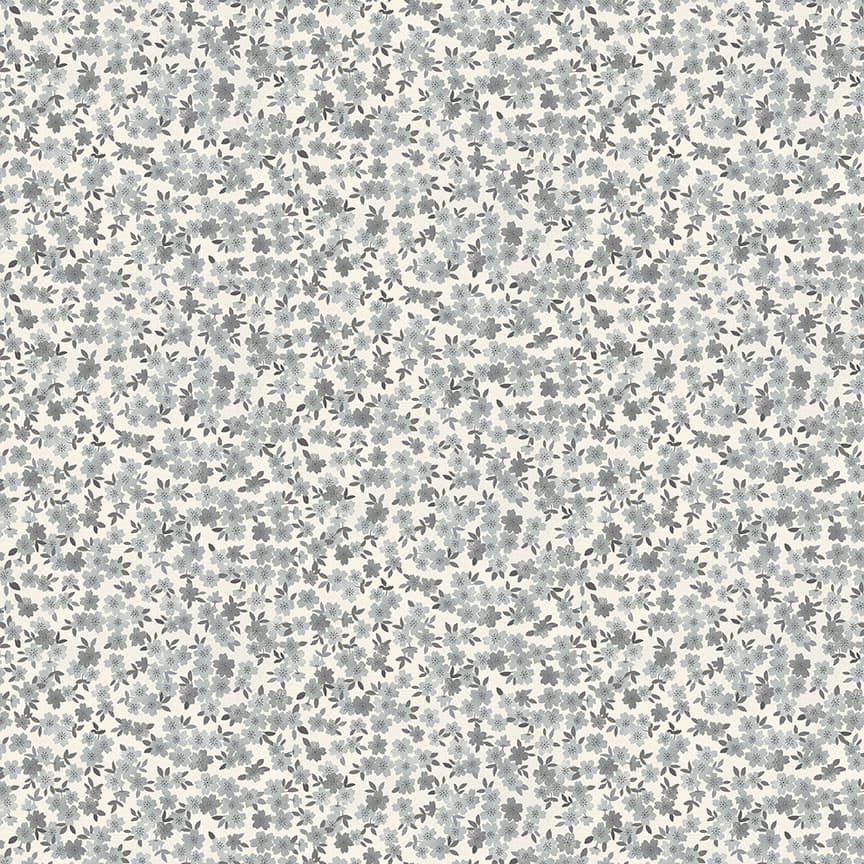 Tranquility 2412S Blossom Silver grey fabric by Makower Tranquility 2412S Blossom Silver grey fabric by Makower