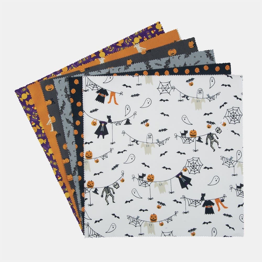 Ghouls & Goodies Layer Cake 10″ Squares Orange Black by Stacey Iest Hsu for Moda fabrics Ghouls & Goodies Layer Cake 10" Squares Orange Black by Stacey Iest Hsu for Moda fabrics