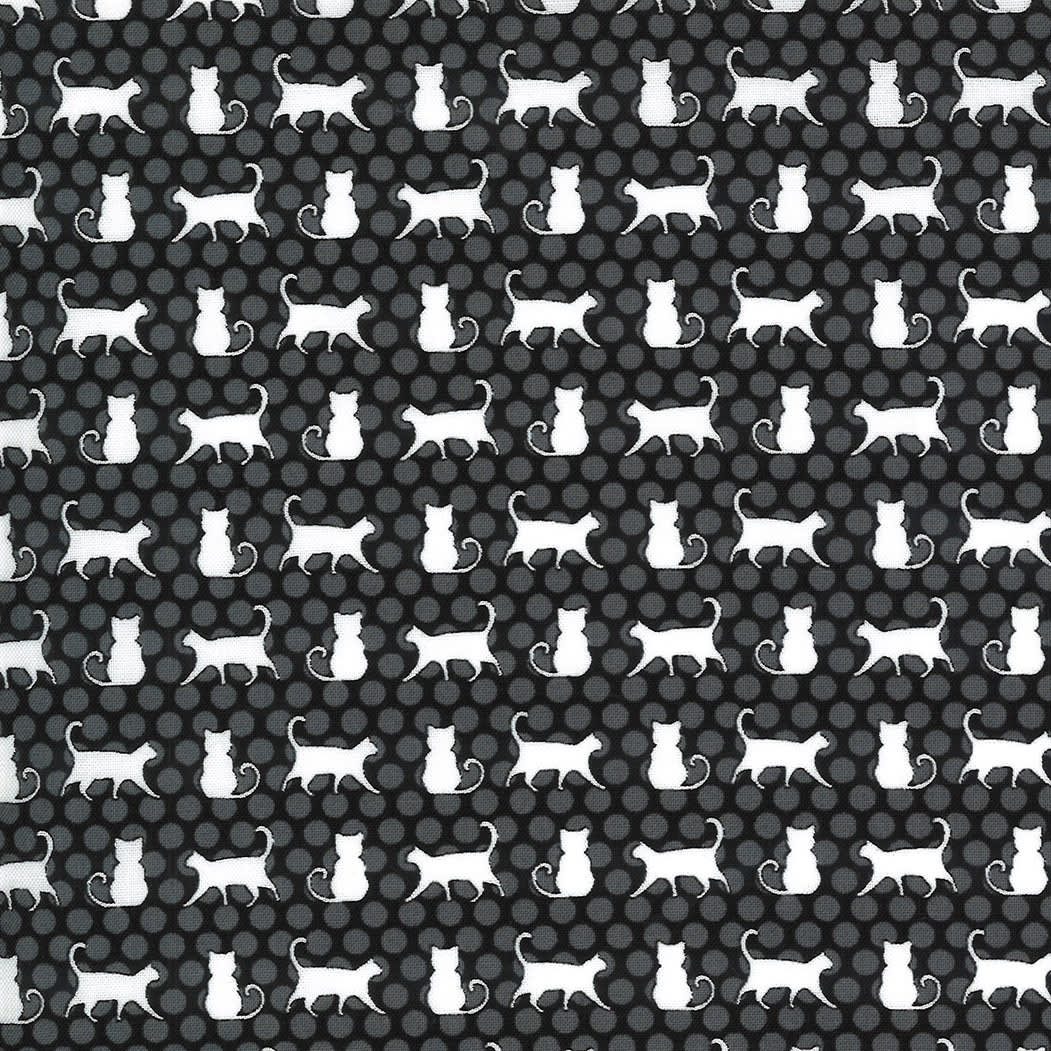 Midnight Magic II 2410217 White Cats on Black by April Rosenthal for Moda Fabric Midnight Magic II 2410217 White Cats on Black by April Rosenthal for Moda Fabric