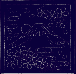 Mount Fuji Sashiko Sampler Indigo Blue – Fabric only Mount Fuji Sashiko Sampler Indigo Blue - Fabric only