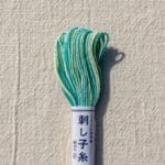 Japanese Sashiko Thread Green bokashi variegated no. 51