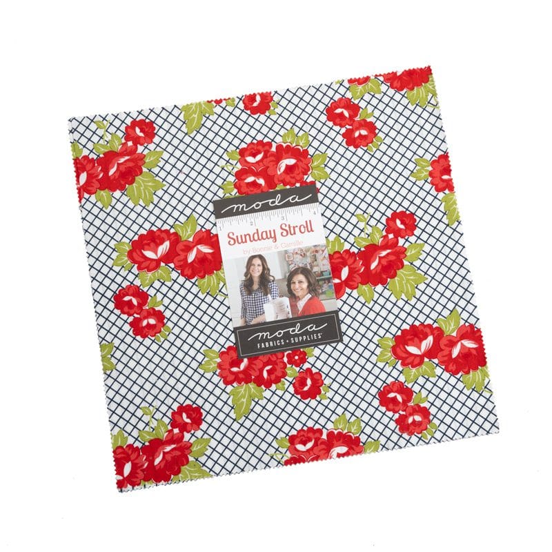 Sunday Stroll 5″ Charm Pack Red Grey Green by Bonnie & Camille for Moda Sunday Stroll 5" Charm Pack Red Grey Green by Bonnie & Camille for Moda