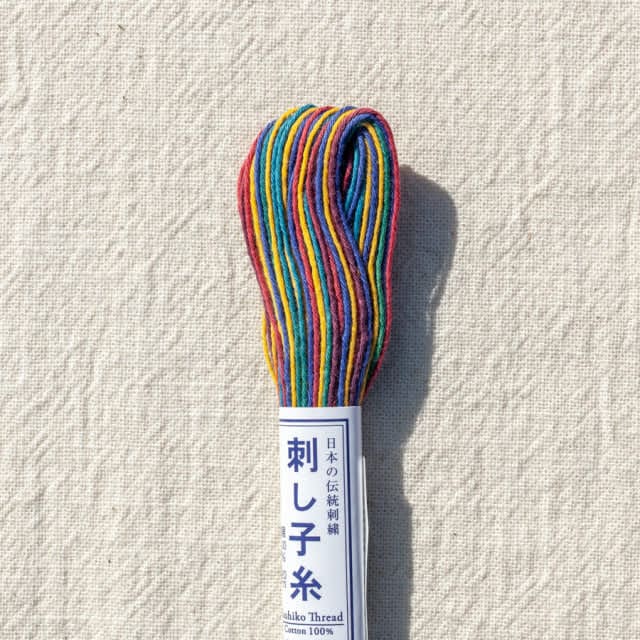 Japanese Sashiko thread 20m Rainbow variegated no. 74 Japanese Sashiko thread 20m Rainbow variegated no. 74