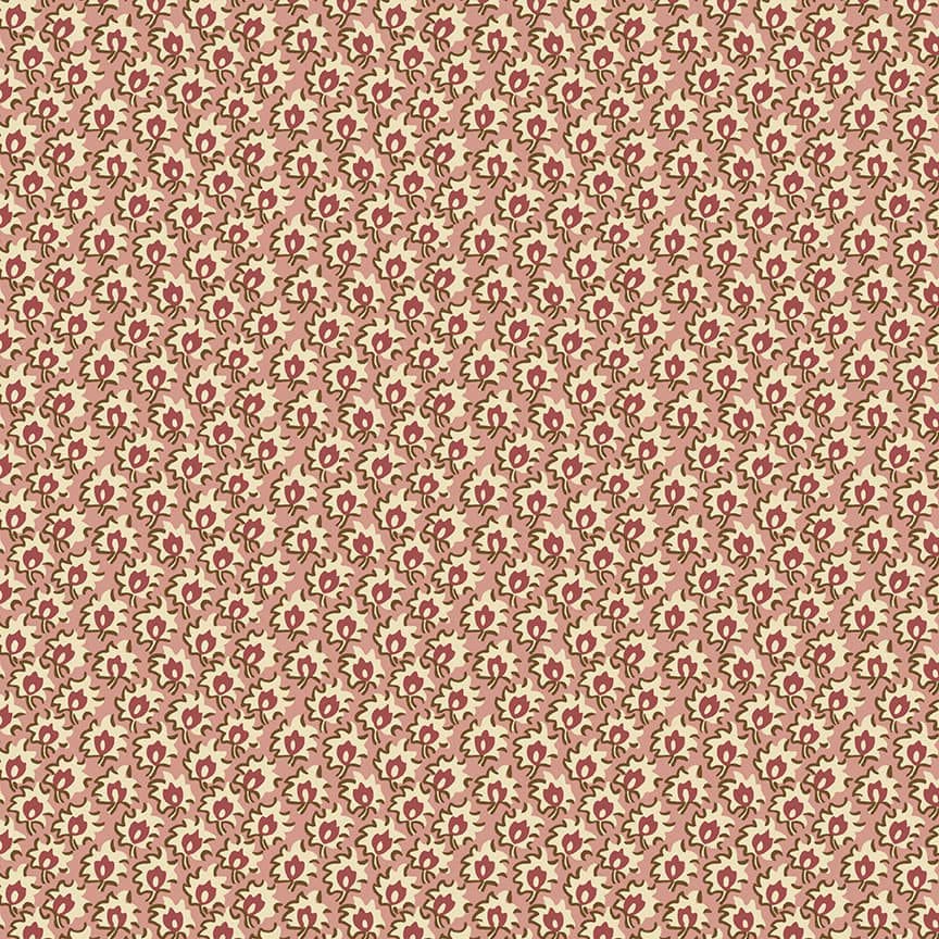 Windermere 8927E Pink Maple leaf fabric by Di Ford Hall Windermere 8927E Pink Maple leaf fabric by Di Ford Hall