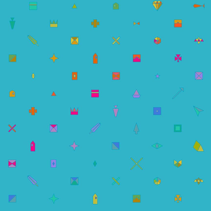 Trinkets 9730B Teal Blue Multi by Alison Glass for Andover fabrics Trinkets 9730B Teal Blue Multi by Alison Glass for Andover fabrics