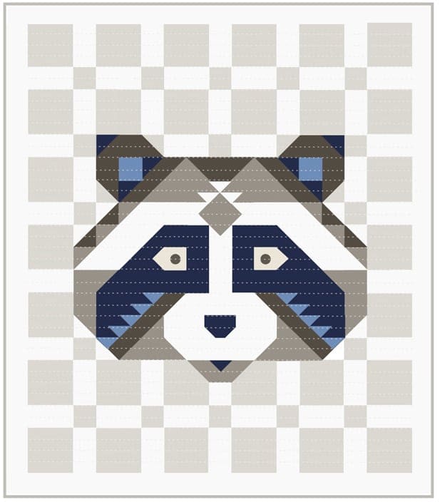 Raccoon Quilt Kit of Bella Solids by Moda fabric Raccoon Quilt Kit of Bella Solids by Moda fabric