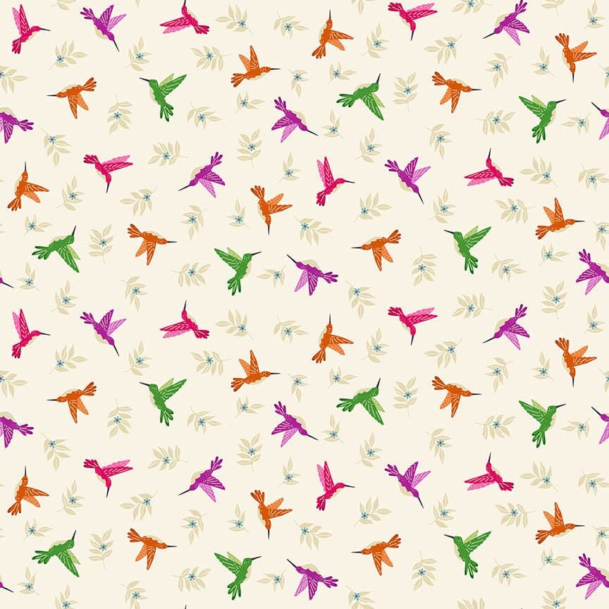 Jewel Tones 2426Q Hummingbird Cream Multi by Makower fabrics Jewel Tones 2426Q Hummingbird Cream Multi by Makower fabrics